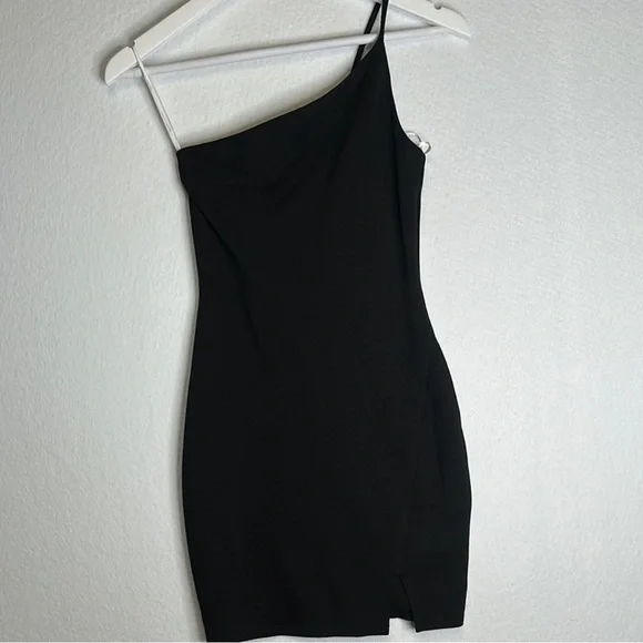 Lovers + Friends Keely Mini Dress Black XXS / 2XS One Shoulder Strap - Picture 4 of 7